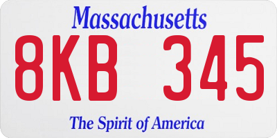 MA license plate 8KB345