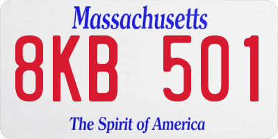 MA license plate 8KB501