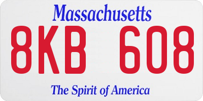 MA license plate 8KB608