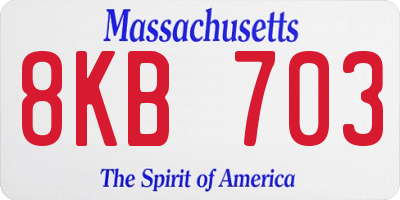 MA license plate 8KB703