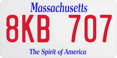 MA license plate 8KB707