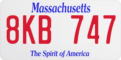 MA license plate 8KB747