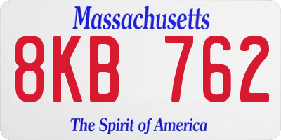 MA license plate 8KB762