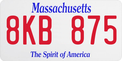 MA license plate 8KB875