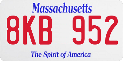MA license plate 8KB952