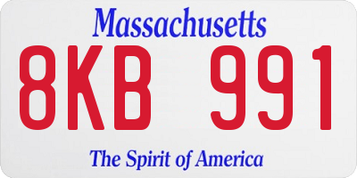 MA license plate 8KB991