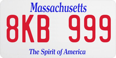 MA license plate 8KB999