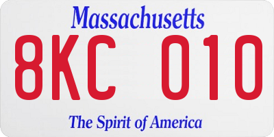 MA license plate 8KC010