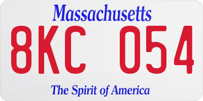 MA license plate 8KC054