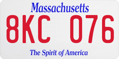 MA license plate 8KC076