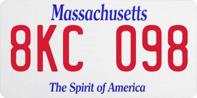 MA license plate 8KC098