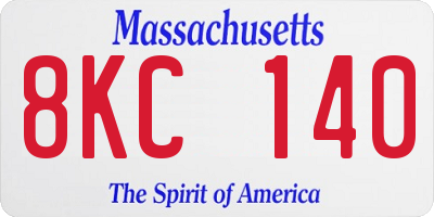 MA license plate 8KC140