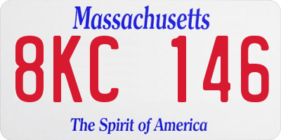 MA license plate 8KC146