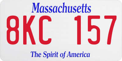 MA license plate 8KC157