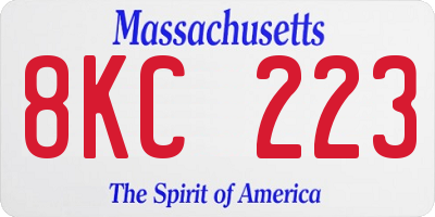 MA license plate 8KC223