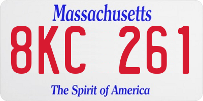 MA license plate 8KC261