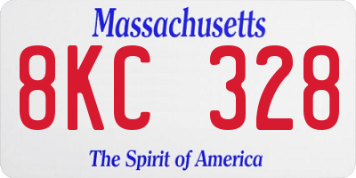 MA license plate 8KC328