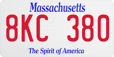 MA license plate 8KC380