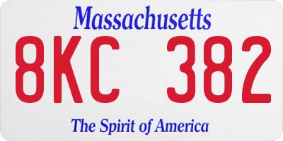 MA license plate 8KC382