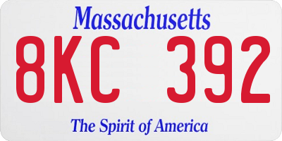 MA license plate 8KC392
