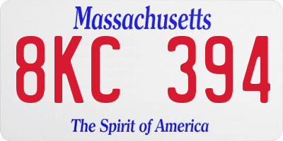 MA license plate 8KC394
