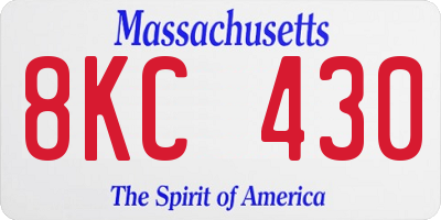 MA license plate 8KC430