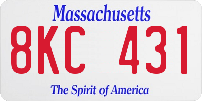 MA license plate 8KC431
