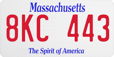 MA license plate 8KC443