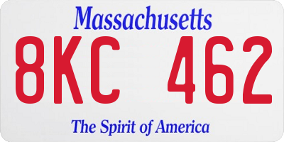 MA license plate 8KC462