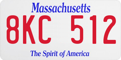 MA license plate 8KC512