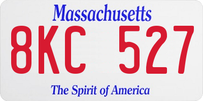 MA license plate 8KC527