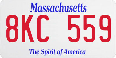 MA license plate 8KC559