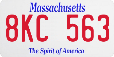 MA license plate 8KC563