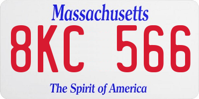 MA license plate 8KC566