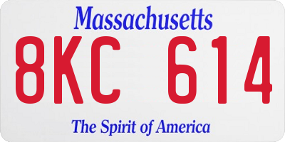 MA license plate 8KC614