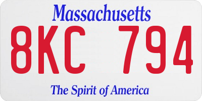 MA license plate 8KC794