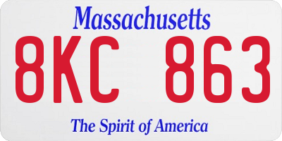 MA license plate 8KC863