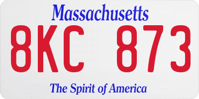 MA license plate 8KC873