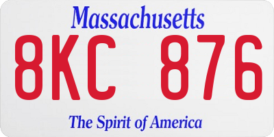 MA license plate 8KC876