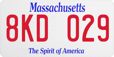 MA license plate 8KD029