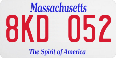 MA license plate 8KD052