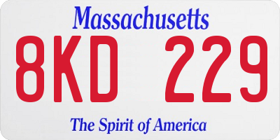 MA license plate 8KD229