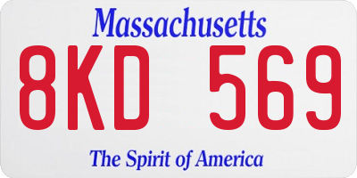 MA license plate 8KD569