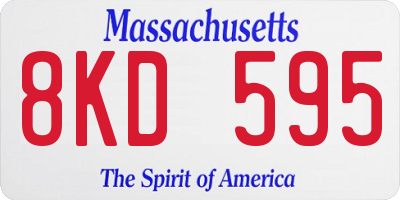 MA license plate 8KD595
