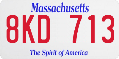 MA license plate 8KD713