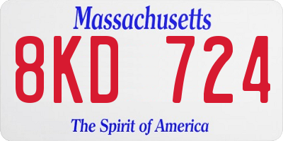 MA license plate 8KD724