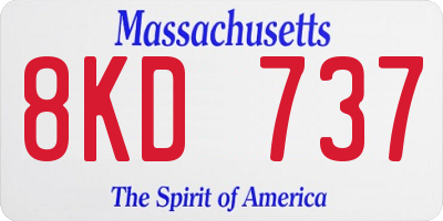 MA license plate 8KD737