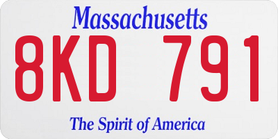 MA license plate 8KD791