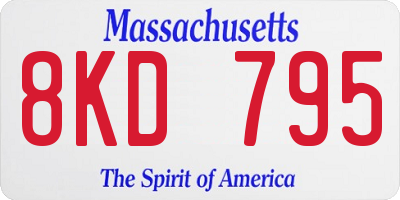 MA license plate 8KD795