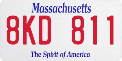 MA license plate 8KD811